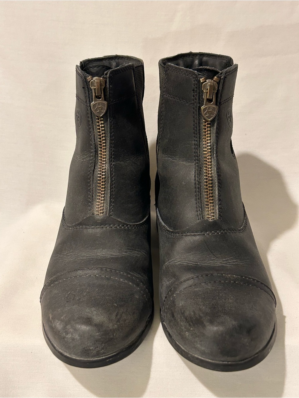 Ariat Youth Scout Black Front Zip Paddock Riding Boots Size US 3 (EU 34)